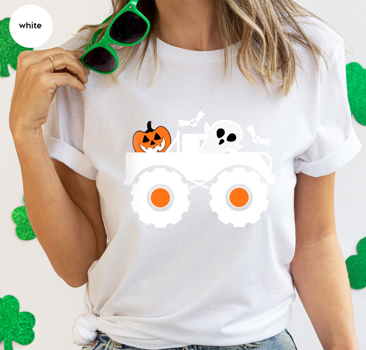 Kids Halloween Shirt, Halloween Gifts, Boys Truck T-Shirt, Ghost Outfit, Pumpkin Graphic Tees, Spooky Season Gifts, Toddler Clothes