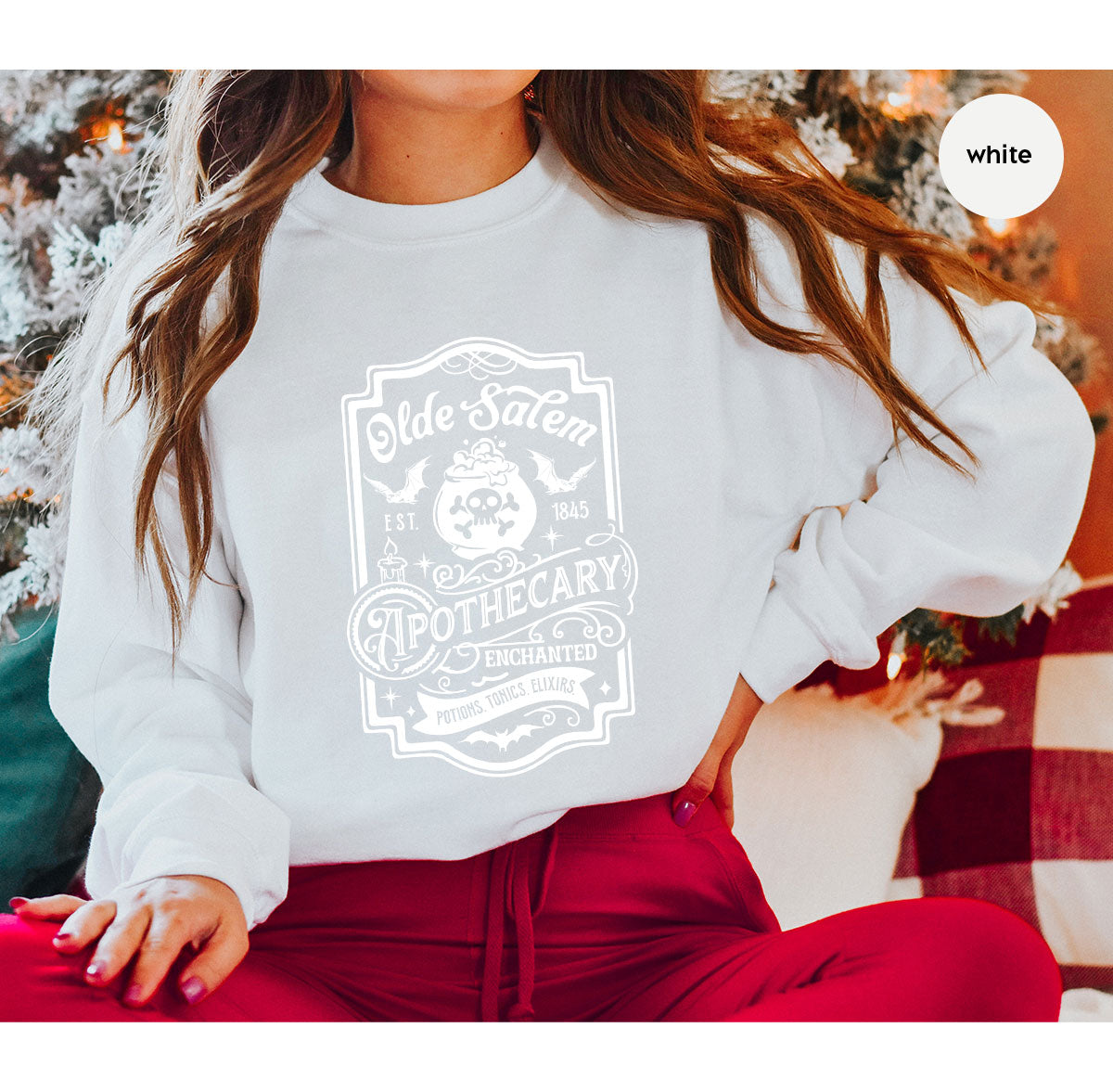 Spooky Season Clothing, Witches Crewneck Sweatshirts, Halloween Gifts, Salem Graphic Tees, Girls Apothecary T-Shirt, Womens Vneck Tshirt