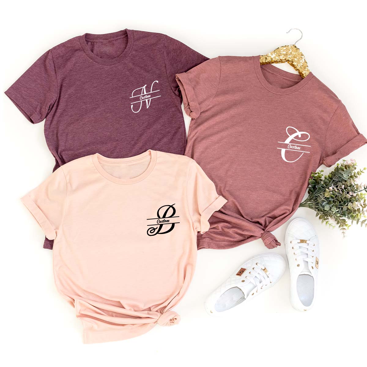 Custom Alphabet Shirt, Custom Lettering T-Shirt, First Letter Of The Name Gift