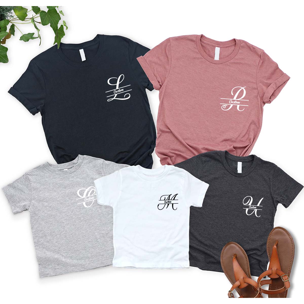 Custom Alphabet Shirt, Custom Lettering T-Shirt, First Letter Of The Name Gift