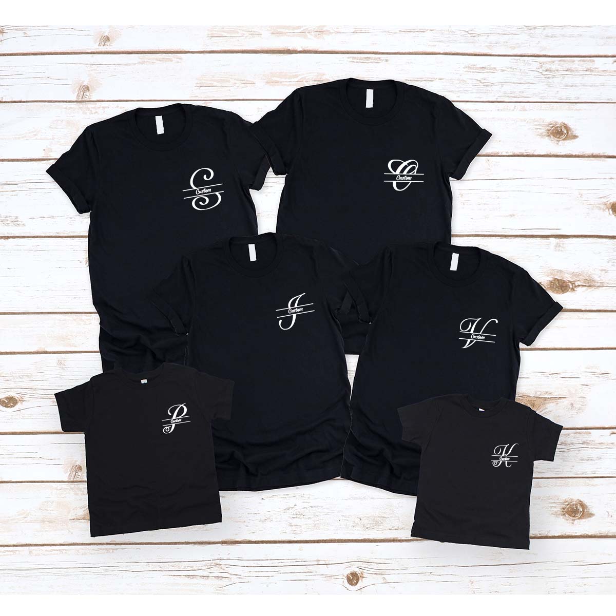 Custom Alphabet Shirt, Custom Lettering T-Shirt, First Letter Of The Name Gift