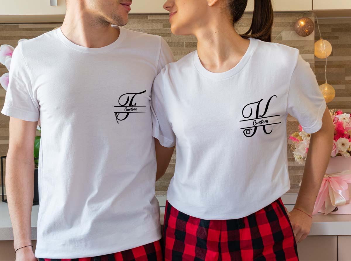 Custom Alphabet Shirt, Custom Lettering T-Shirt, First Letter Of The Name Gift