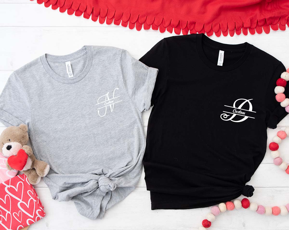 Custom Alphabet Shirt, Custom Lettering T-Shirt, First Letter Of The Name Gift