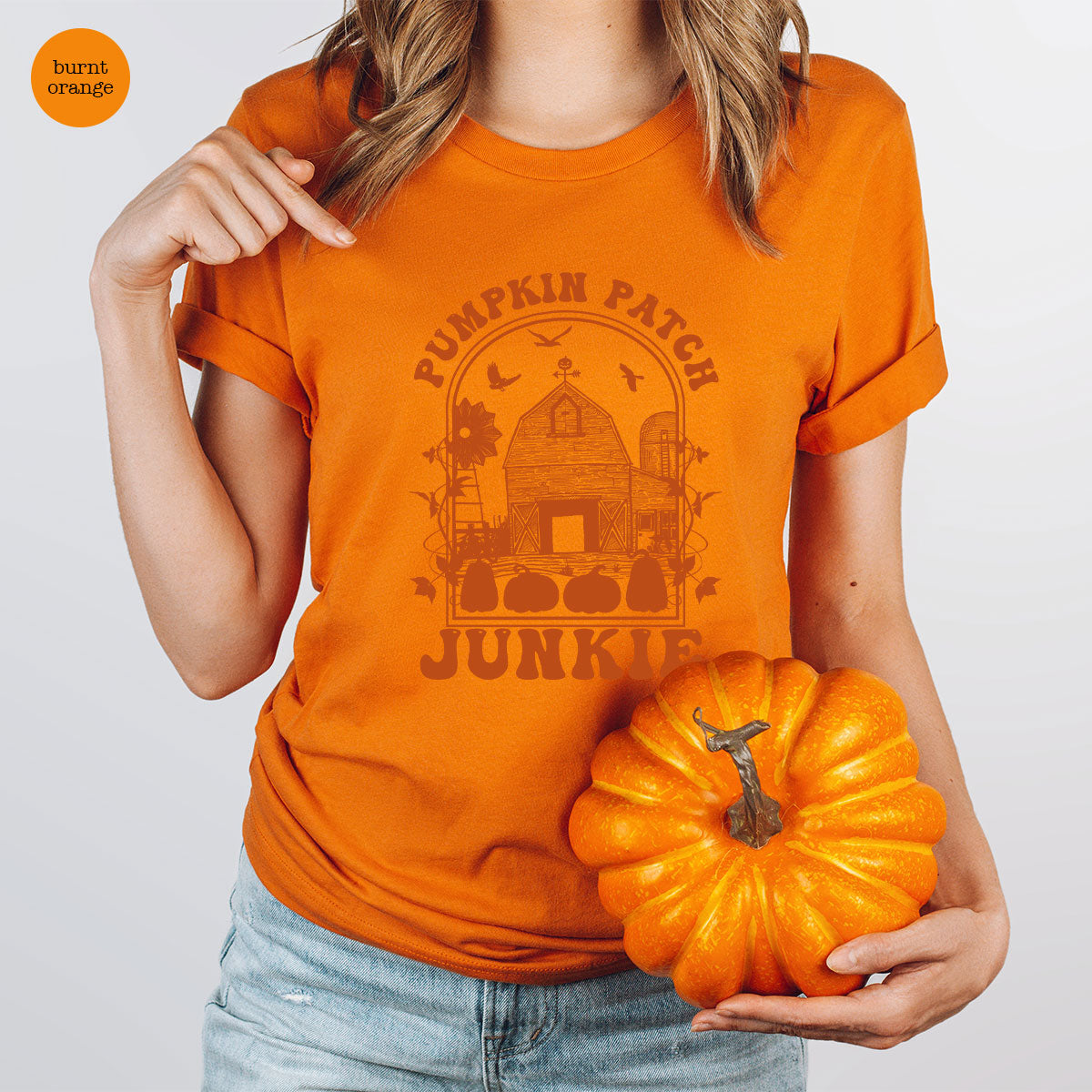 Junkie T-Shirt, Gift T-Shirt For Halloween, Pumpkin Halloween Shirt