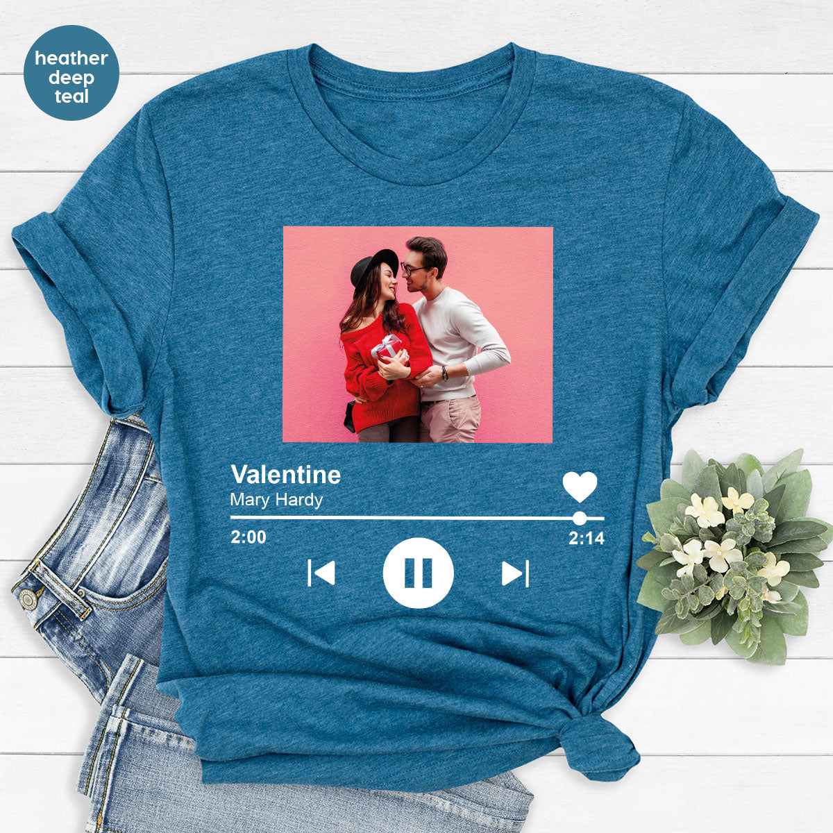 Custom Photo Valentine's Day Shirt, Personalized Valentine's Day Gift, Custom Photo Lover's Day Shirt