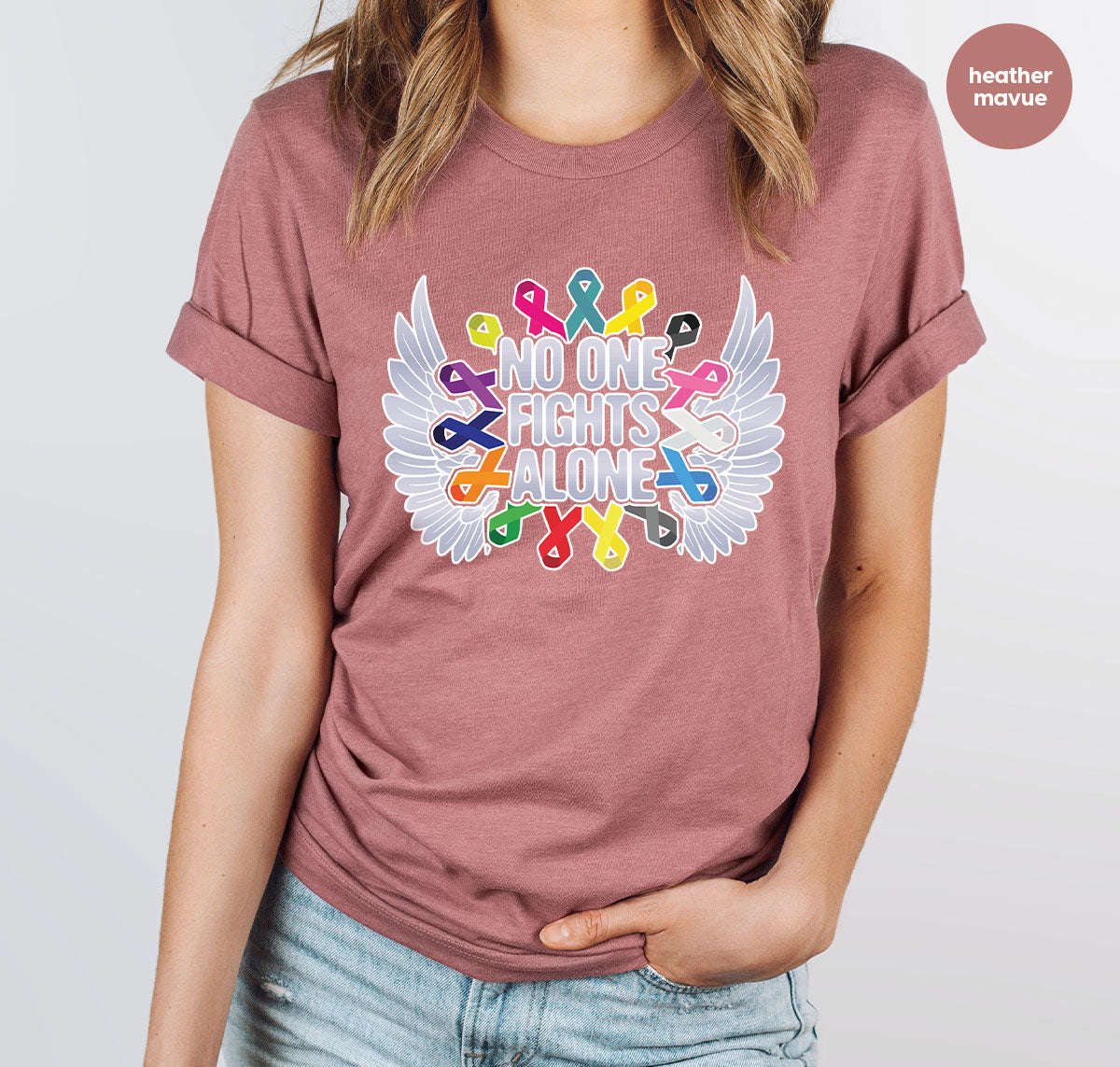 No One Fights Alone Shirt, Cancer Fighter T-Shirt, Cancer Warrior Tee