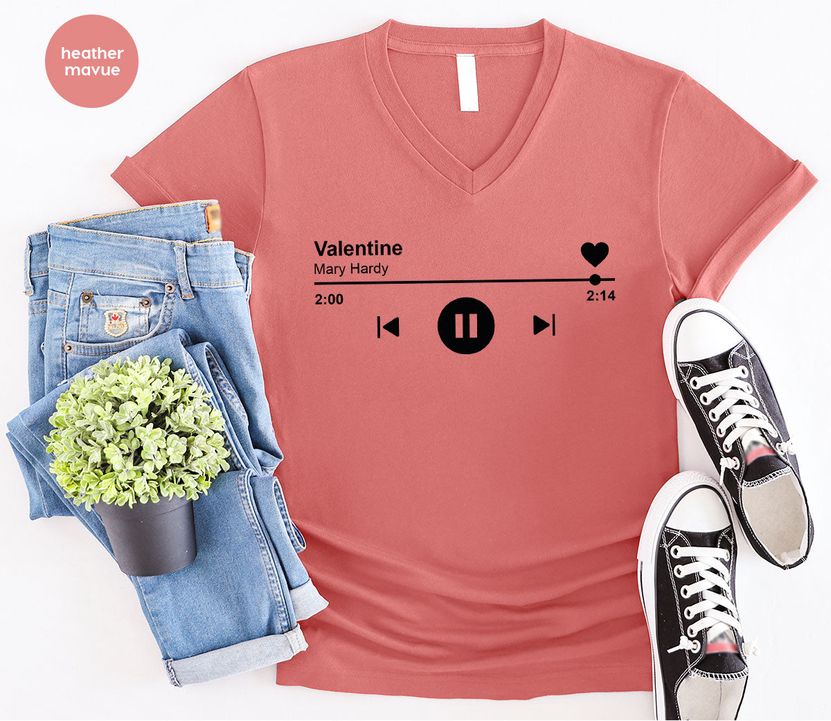 Valentine's Day Shirt, Play Music For Valentine's Shirt, Valentine's Day Playlist T-Shirt