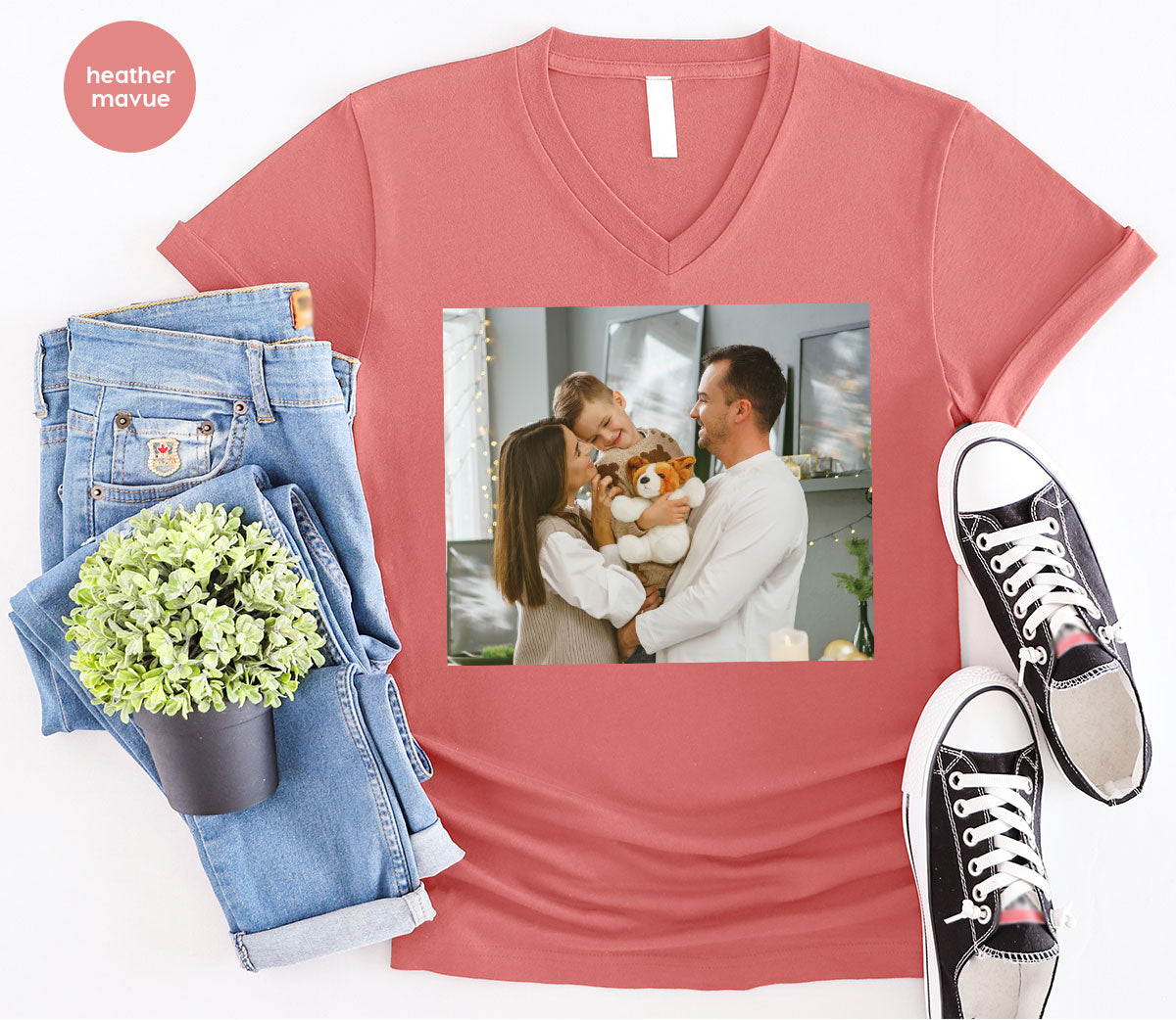 Custom Family T-Shirt, Customizable Photo Shirt, Baby Photo Tee, Family Custom Photo T-Shirt