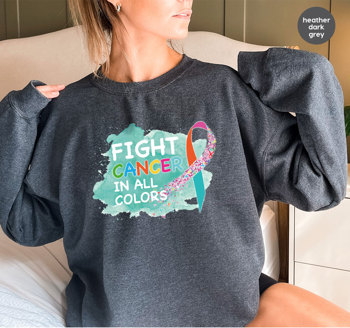 Fight Against Cancer Shirt, Cancer Warrior T-Shirt, Fight Cancer With All Colors Shirt