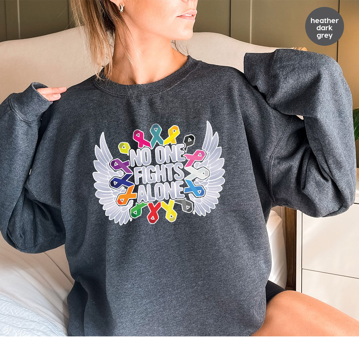 No One Fights Alone Shirt, Cancer Fighter T-Shirt, Cancer Warrior Tee