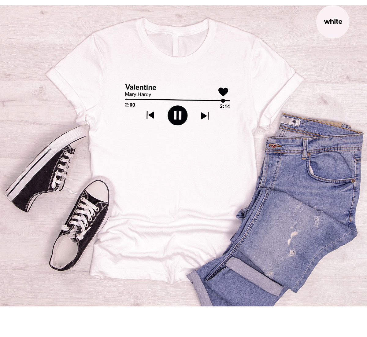 Valentine's Day Shirt, Play Music For Valentine's Shirt, Valentine's Day Playlist T-Shirt