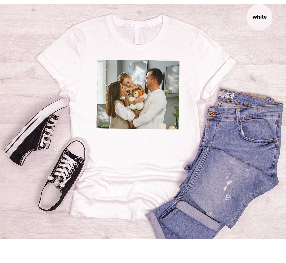 Custom Family T-Shirt, Customizable Photo Shirt, Baby Photo Tee, Family Custom Photo T-Shirt