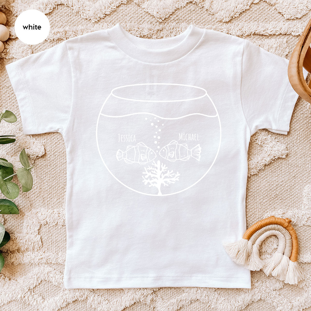 Fish Couple Shirt, Custom Name Shirt, Name on Couple Fish T-Shirt, Gift for Couples