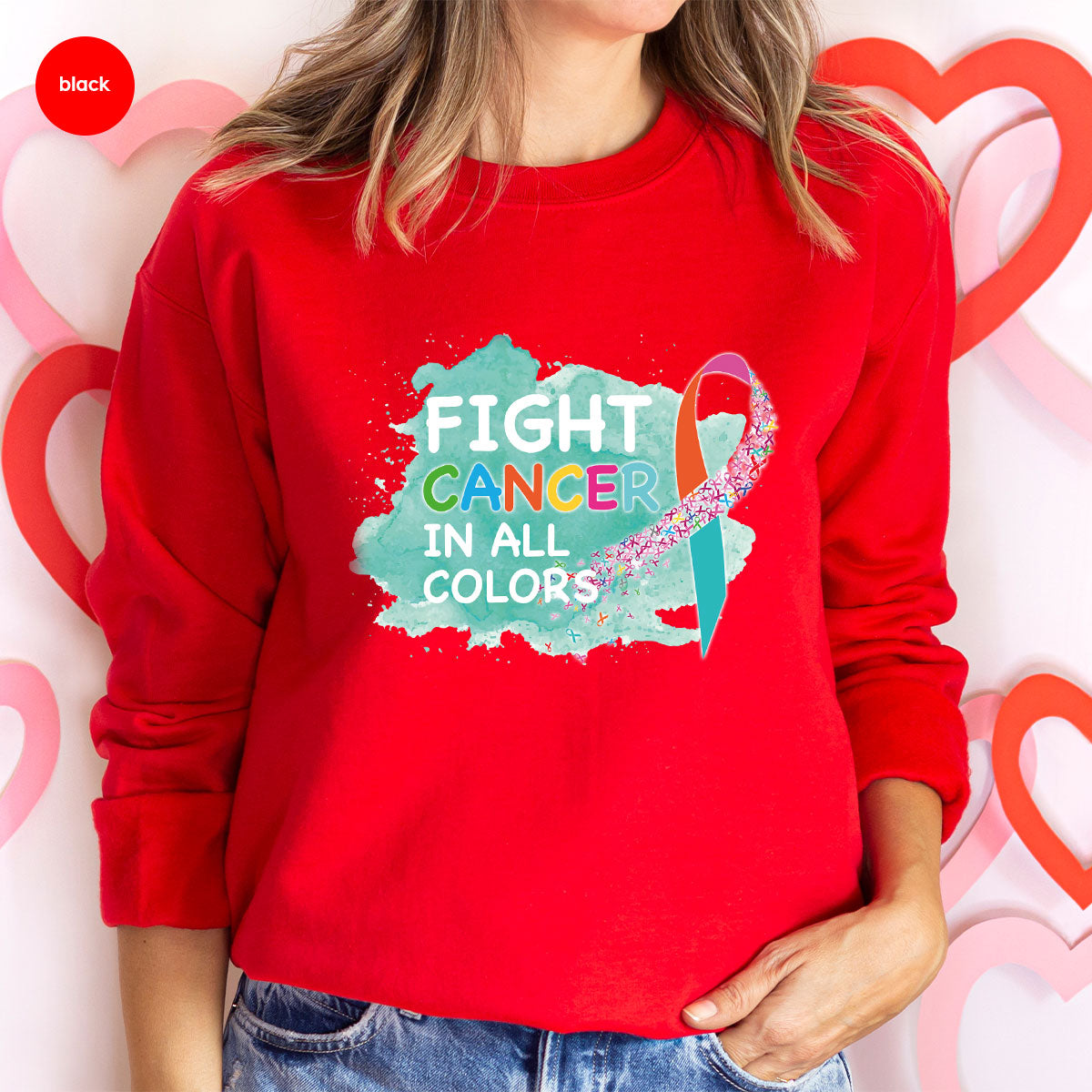 Fight Against Cancer Shirt, Cancer Warrior T-Shirt, Fight Cancer With All Colors Shirt