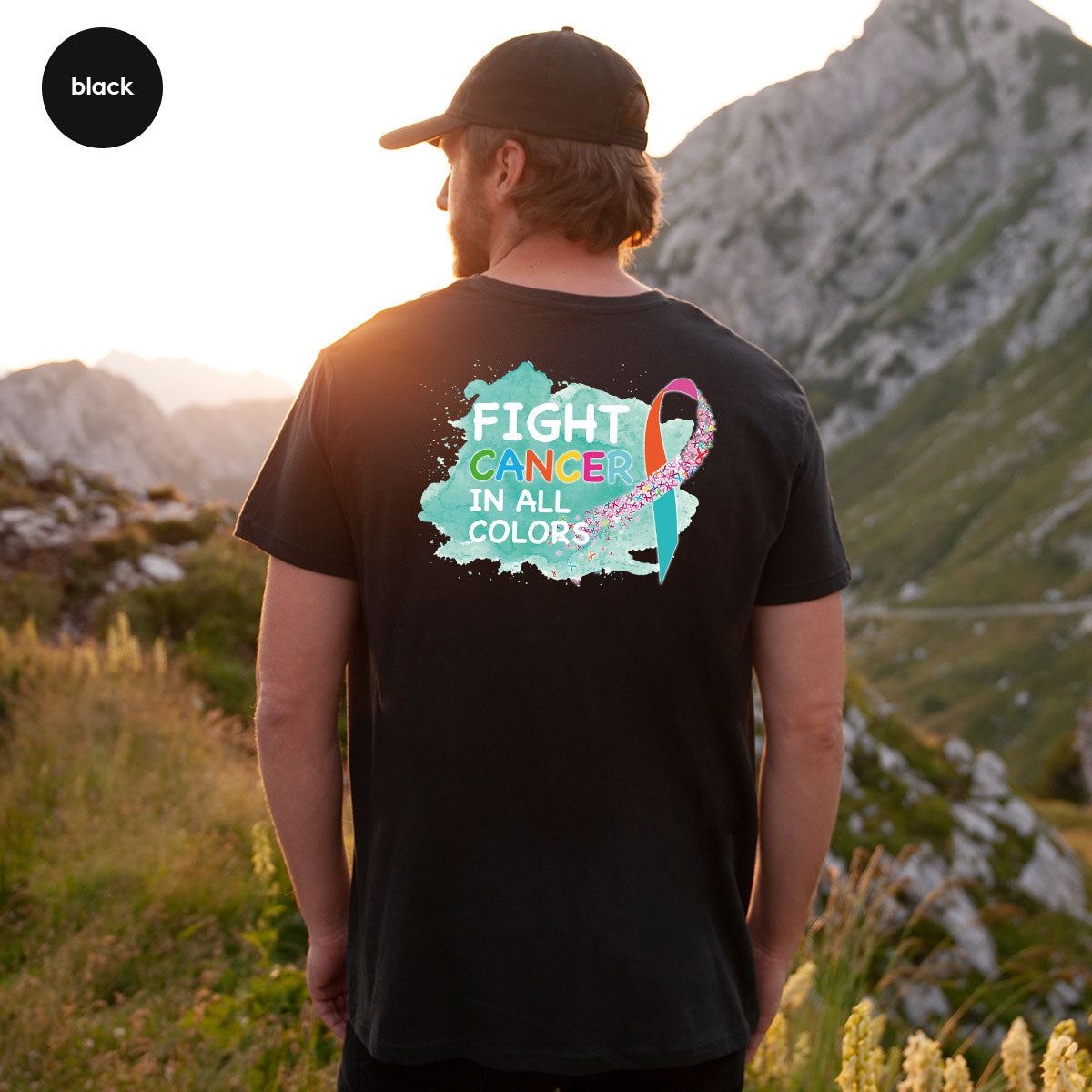 Fight Against Cancer Shirt, Cancer Warrior T-Shirt, Fight Cancer With All Colors Shirt