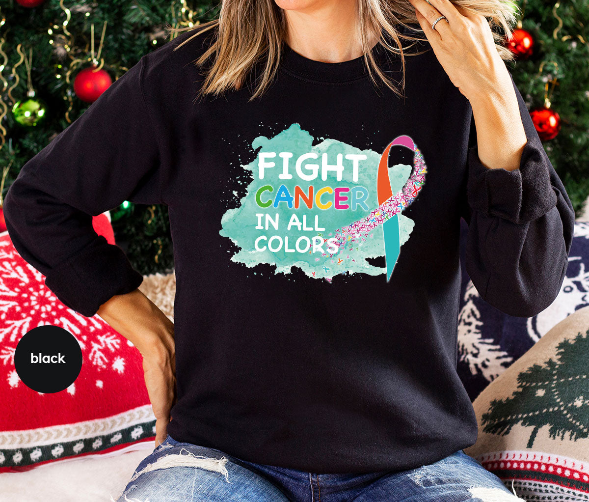 Fight Against Cancer Shirt, Cancer Warrior T-Shirt, Fight Cancer With All Colors Shirt