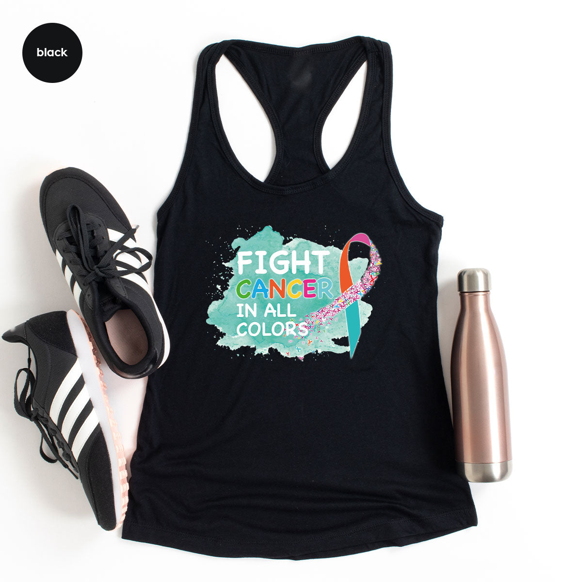 Fight Against Cancer Shirt, Cancer Warrior T-Shirt, Fight Cancer With All Colors Shirt
