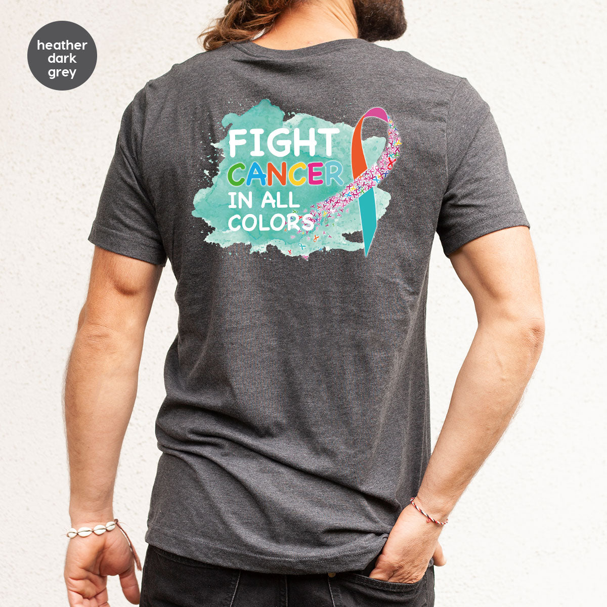 Fight Against Cancer Shirt, Cancer Warrior T-Shirt, Fight Cancer With All Colors Shirt
