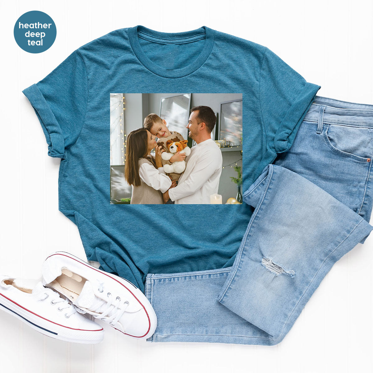 Custom Family T-Shirt, Customizable Photo Shirt, Baby Photo Tee, Family Custom Photo T-Shirt