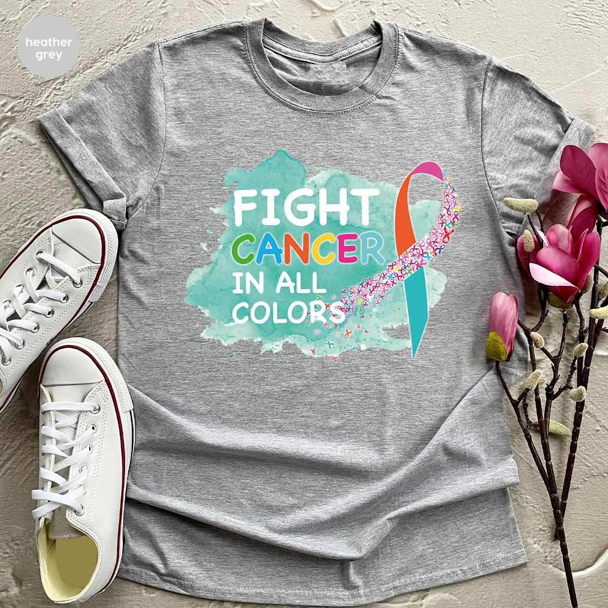 Fight Against Cancer Shirt, Cancer Warrior T-Shirt, Fight Cancer With All Colors Shirt