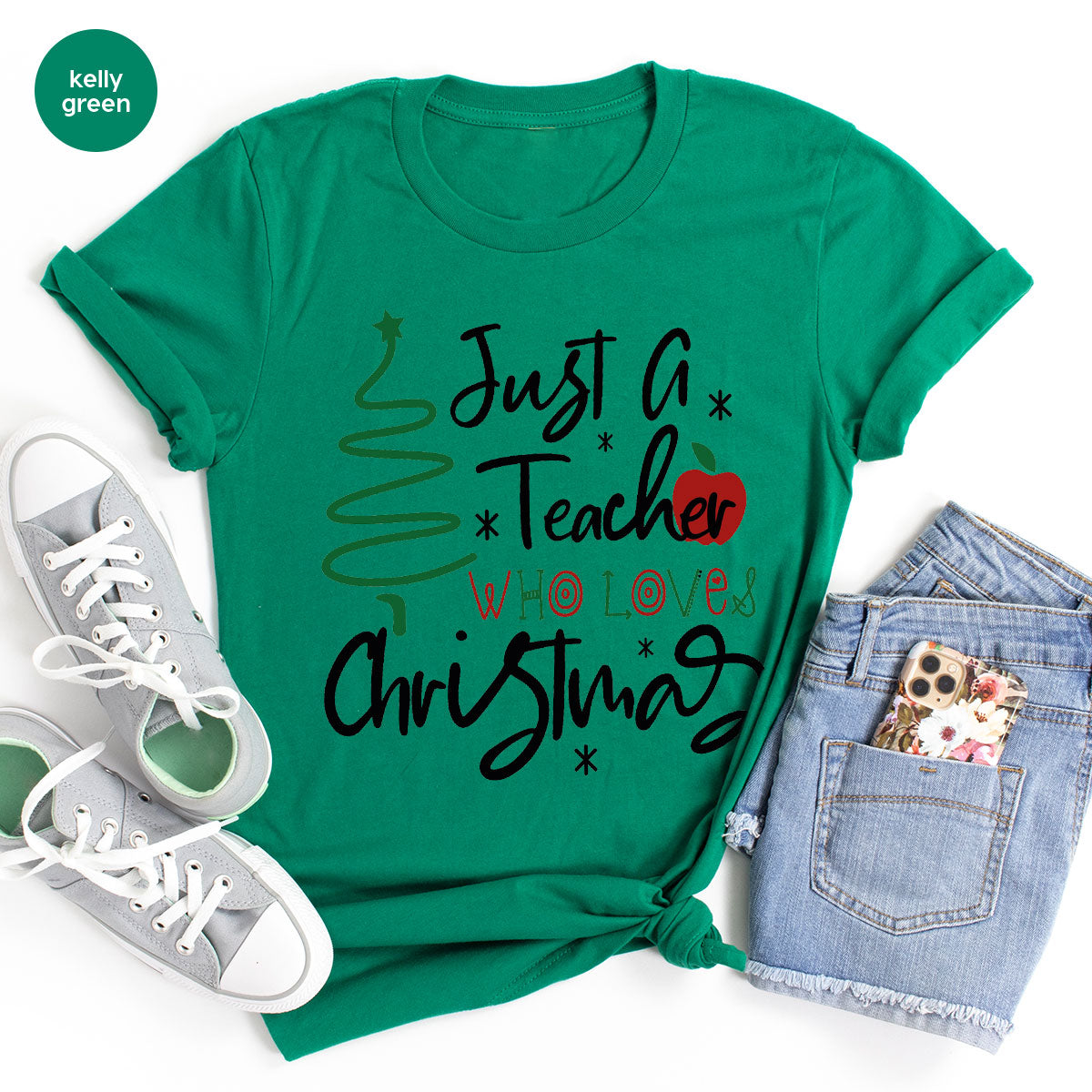 2023 Christmas Love Shirt, Just A Teach Who Loves Christmas Tee, Xmas 2023 Design T-Shirt