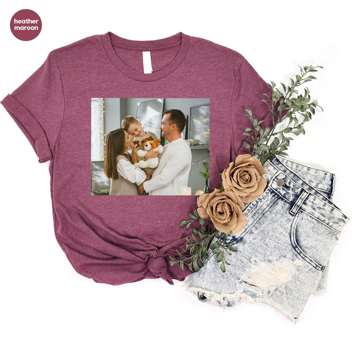 Custom Family T-Shirt, Customizable Photo Shirt, Baby Photo Tee, Family Custom Photo T-Shirt