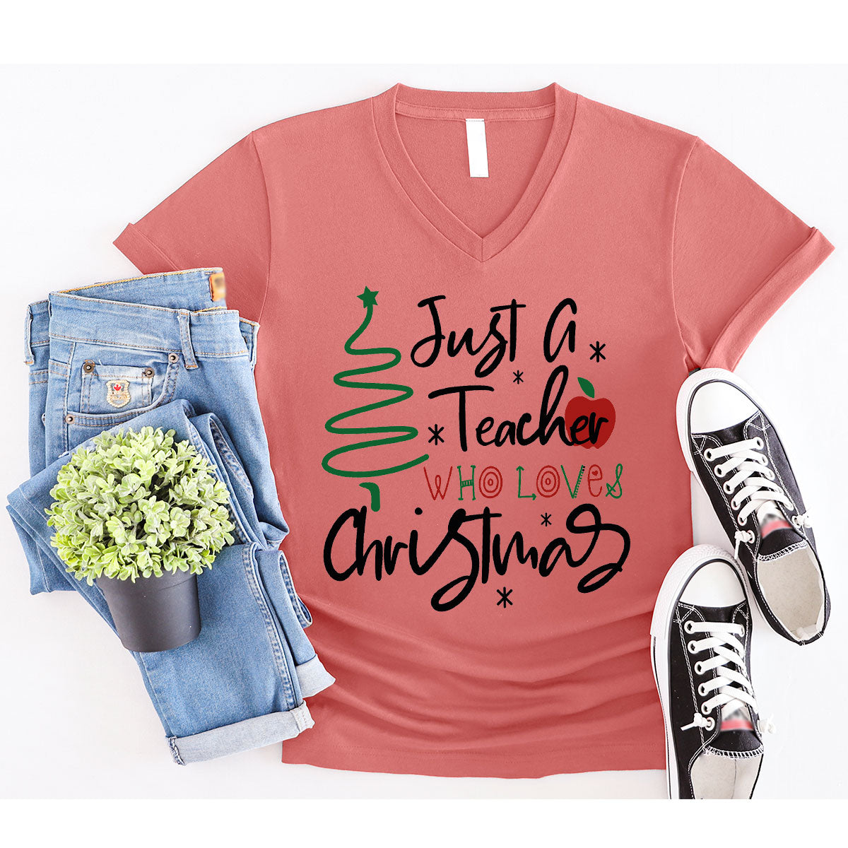 2023 Christmas Love Shirt, Just A Teach Who Loves Christmas Tee, Xmas 2023 Design T-Shirt