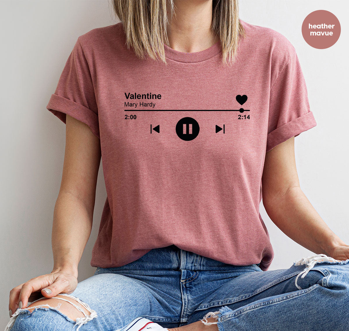 Valentine's Day Shirt, Play Music For Valentine's Shirt, Valentine's Day Playlist T-Shirt