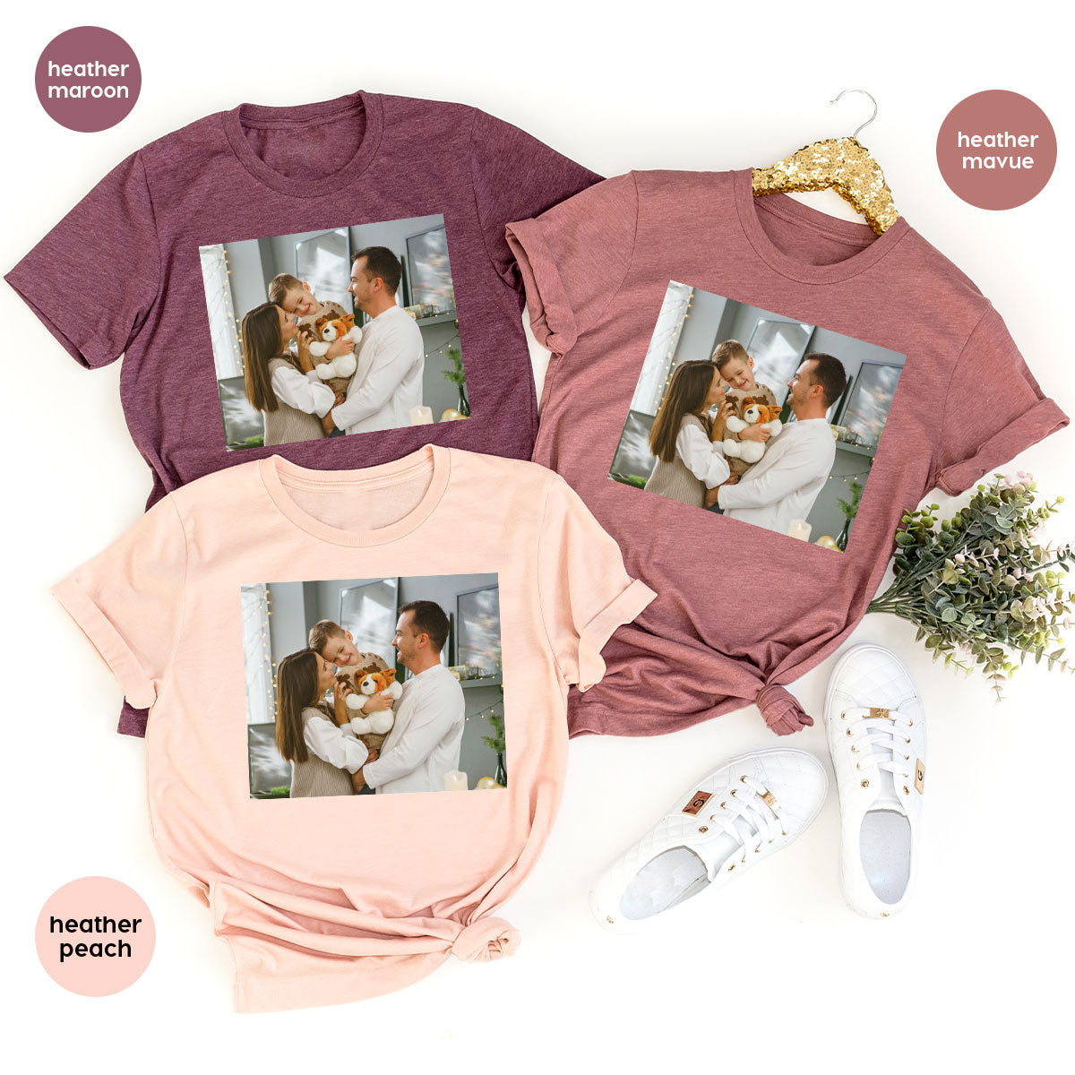 Custom Family T-Shirt, Customizable Photo Shirt, Baby Photo Tee, Family Custom Photo T-Shirt