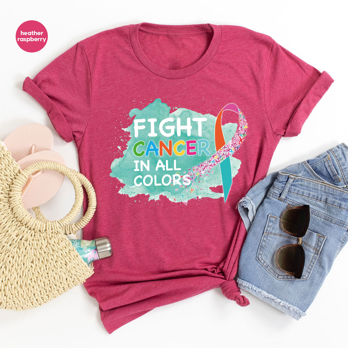 Fight Against Cancer Shirt, Cancer Warrior T-Shirt, Fight Cancer With All Colors Shirt