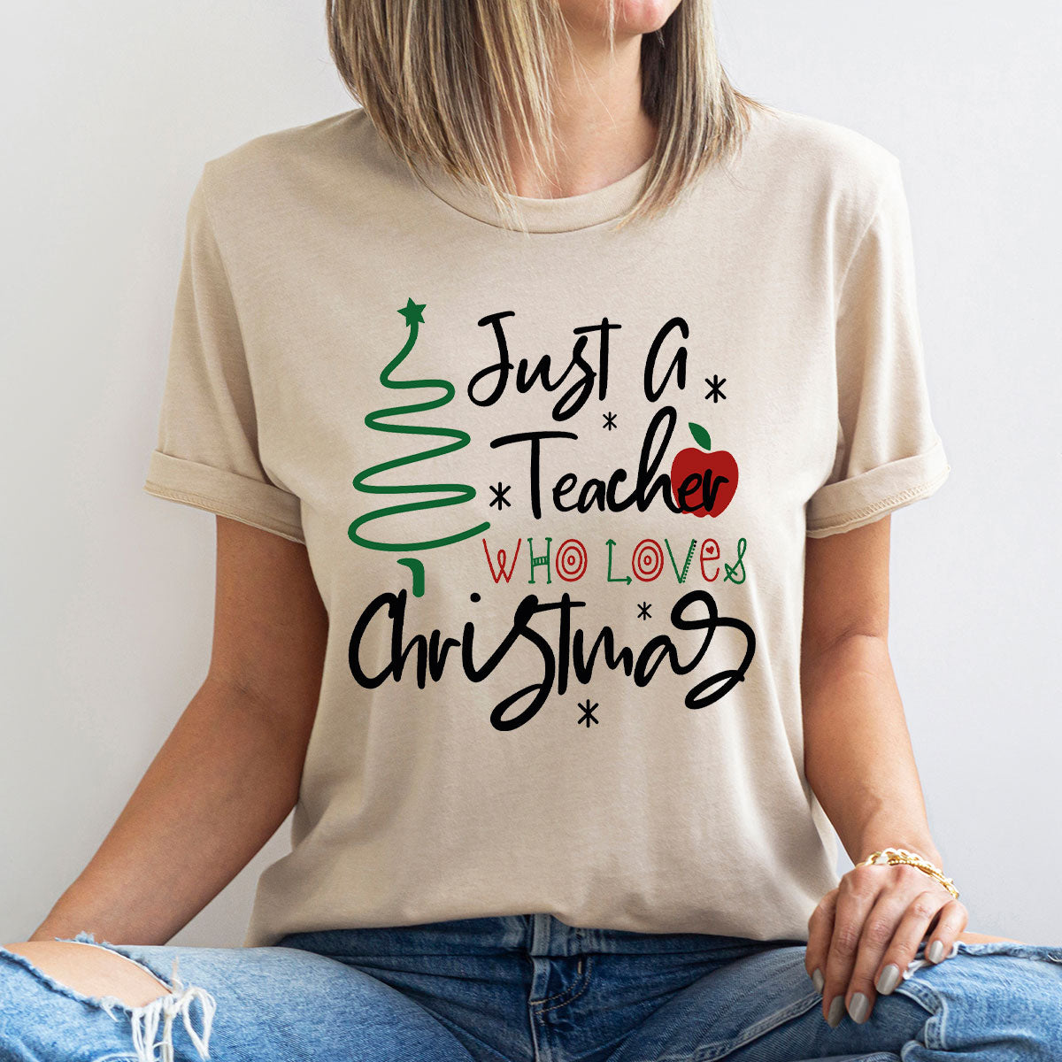 2023 Christmas Love Shirt, Just A Teach Who Loves Christmas Tee, Xmas 2023 Design T-Shirt