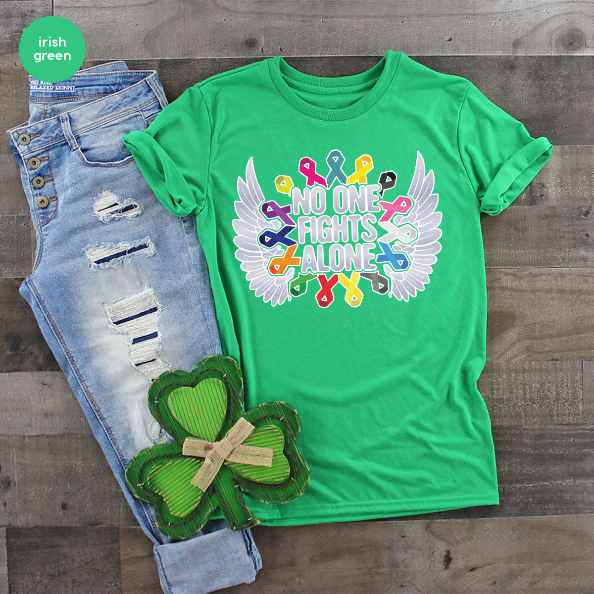 No One Fights Alone Shirt, Cancer Fighter T-Shirt, Cancer Warrior Tee