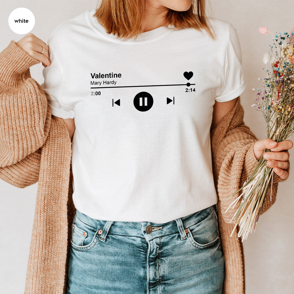 Valentine's Day Shirt, Play Music For Valentine's Shirt, Valentine's Day Playlist T-Shirt