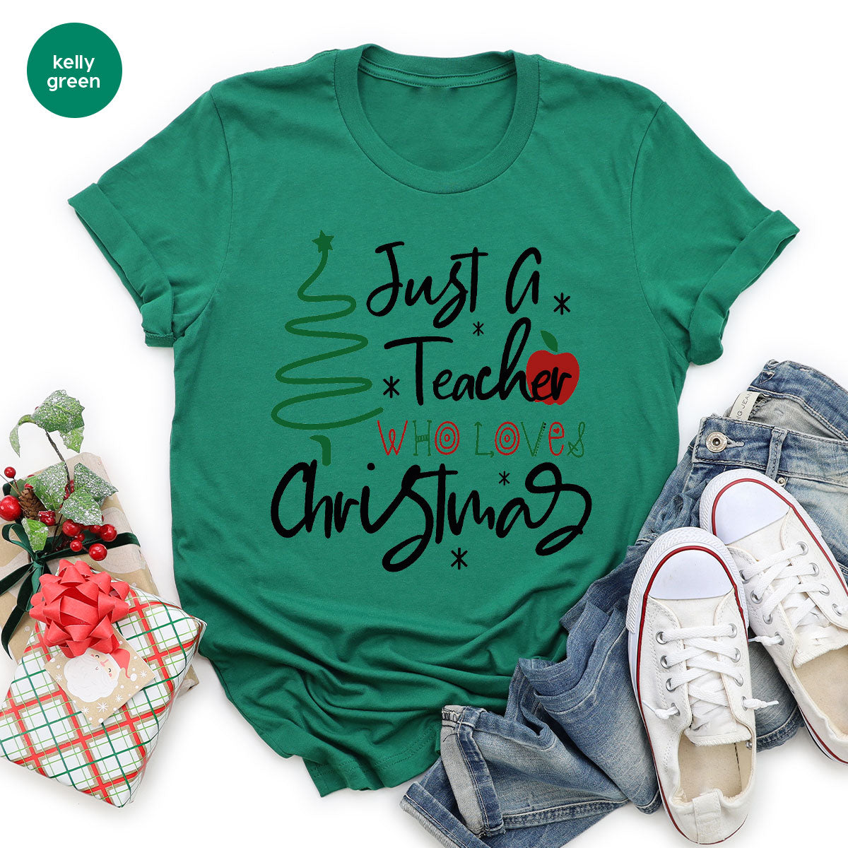 2023 Christmas Love Shirt, Just A Teach Who Loves Christmas Tee, Xmas 2023 Design T-Shirt