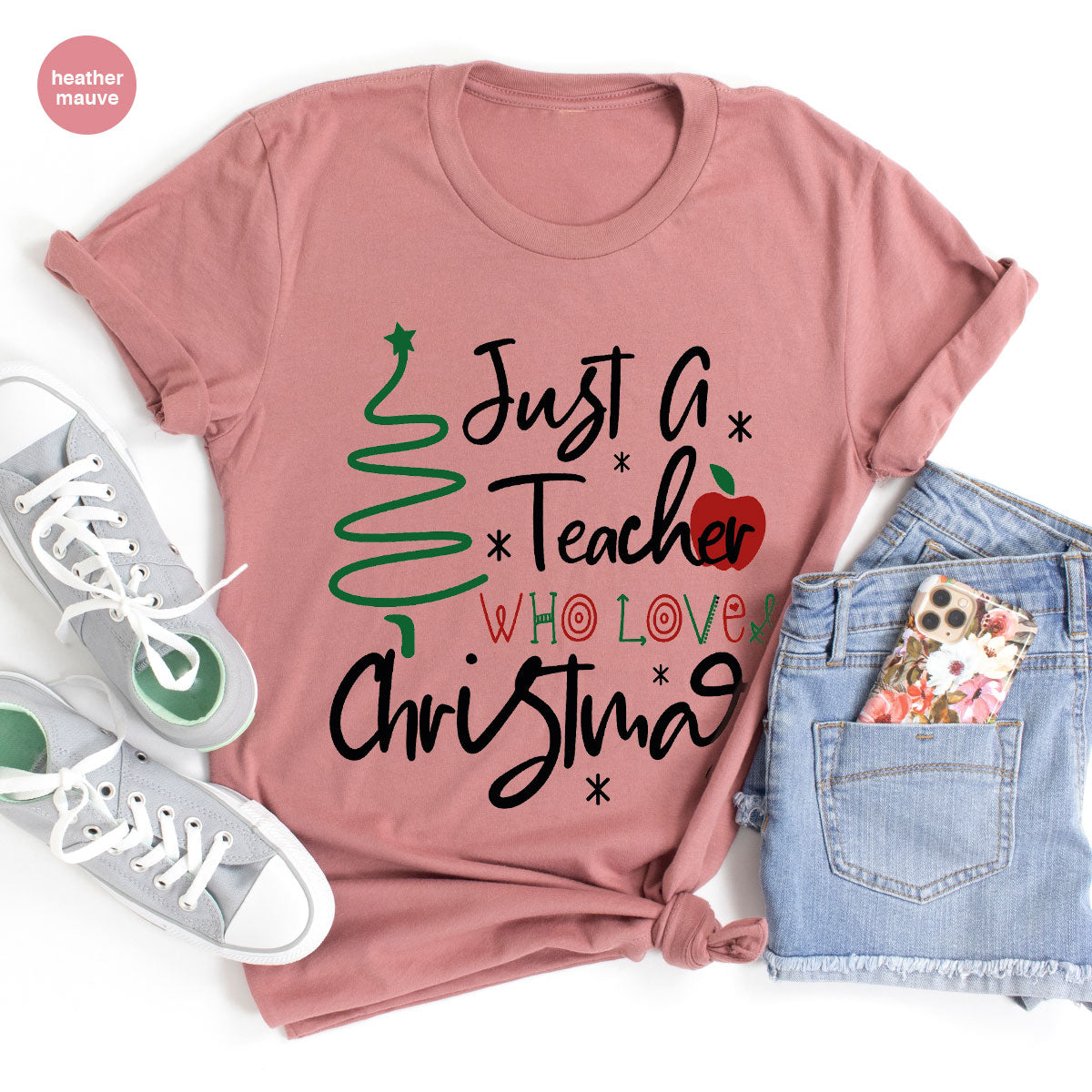 2023 Christmas Love Shirt, Just A Teach Who Loves Christmas Tee, Xmas 2023 Design T-Shirt