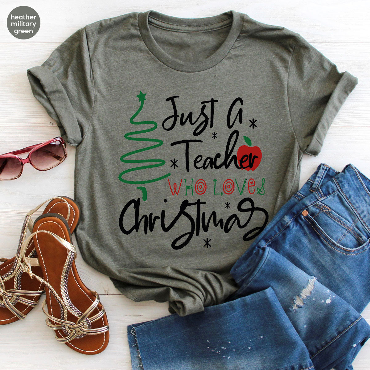 2023 Christmas Love Shirt, Just A Teach Who Loves Christmas Tee, Xmas 2023 Design T-Shirt