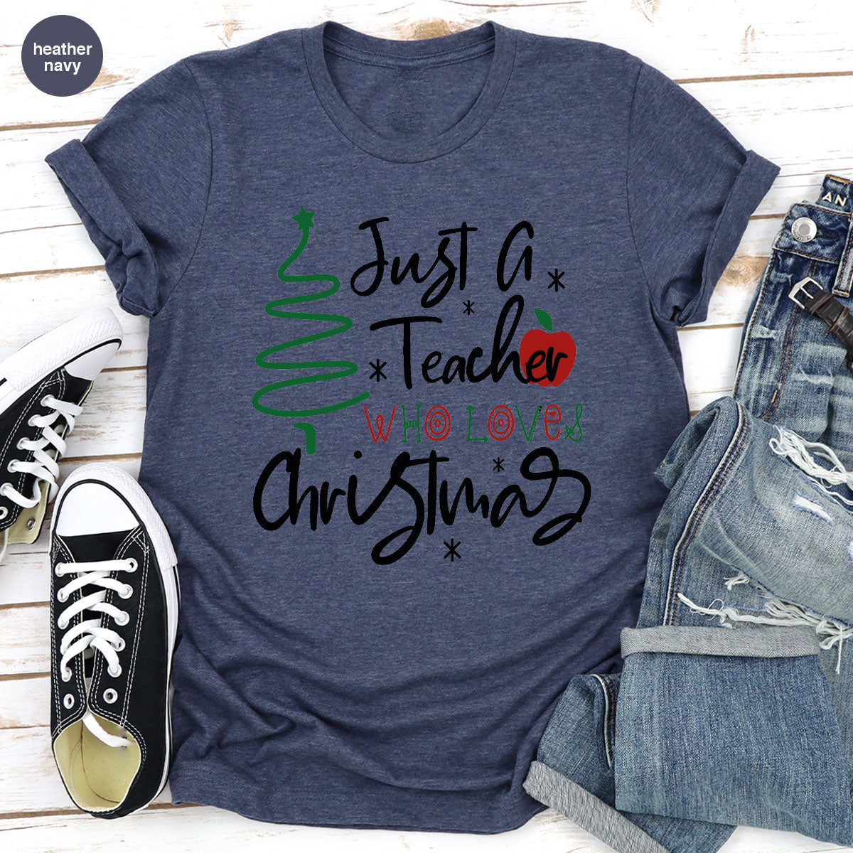 2023 Christmas Love Shirt, Just A Teach Who Loves Christmas Tee, Xmas 2023 Design T-Shirt