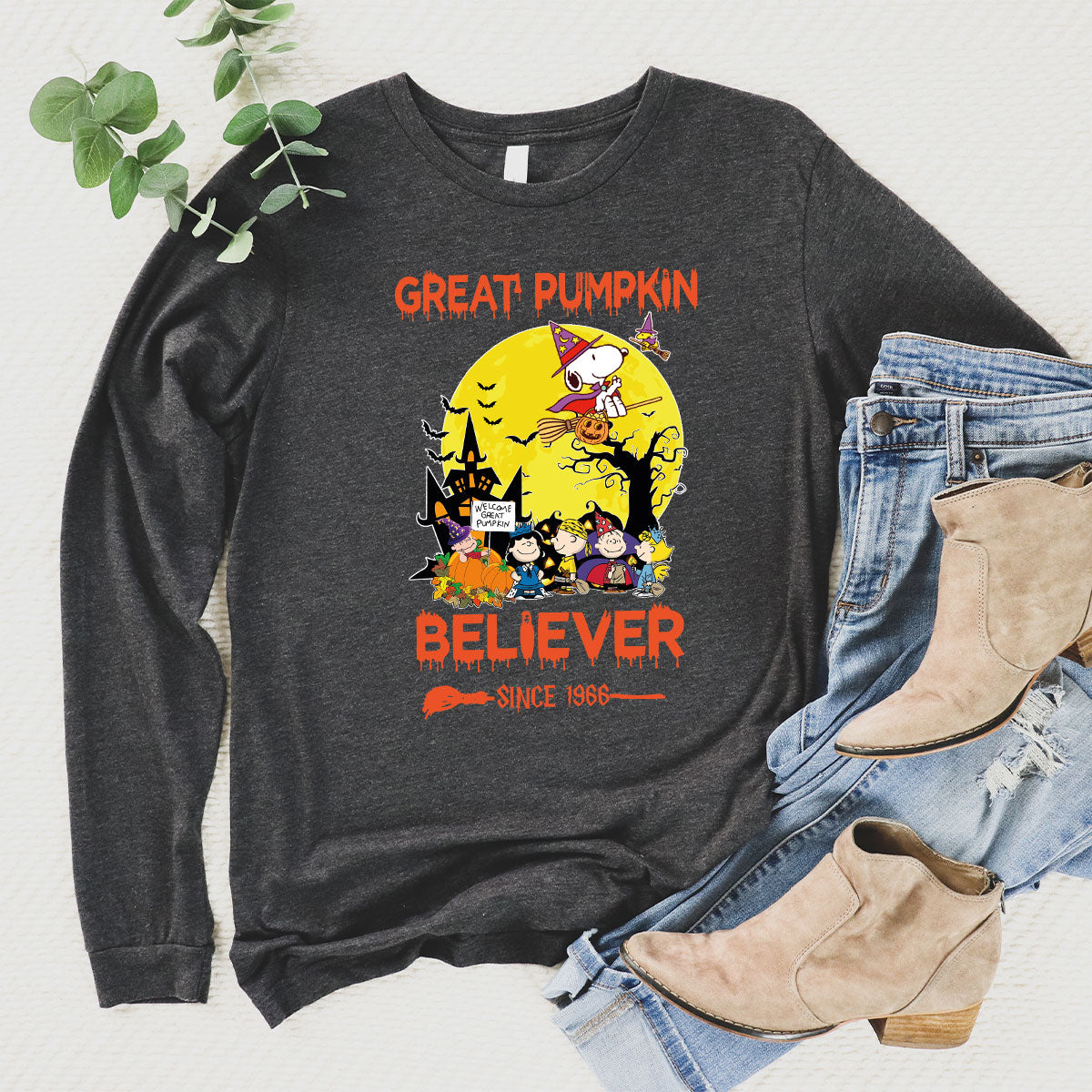 Halloween 2023 Hoodie, Halloween Sweatshirt, Great Pumpkin Believer Long Sleeve