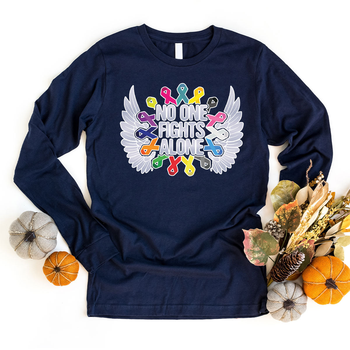 No One Fights Alone Shirt, Cancer Fighter T-Shirt, Cancer Warrior Tee