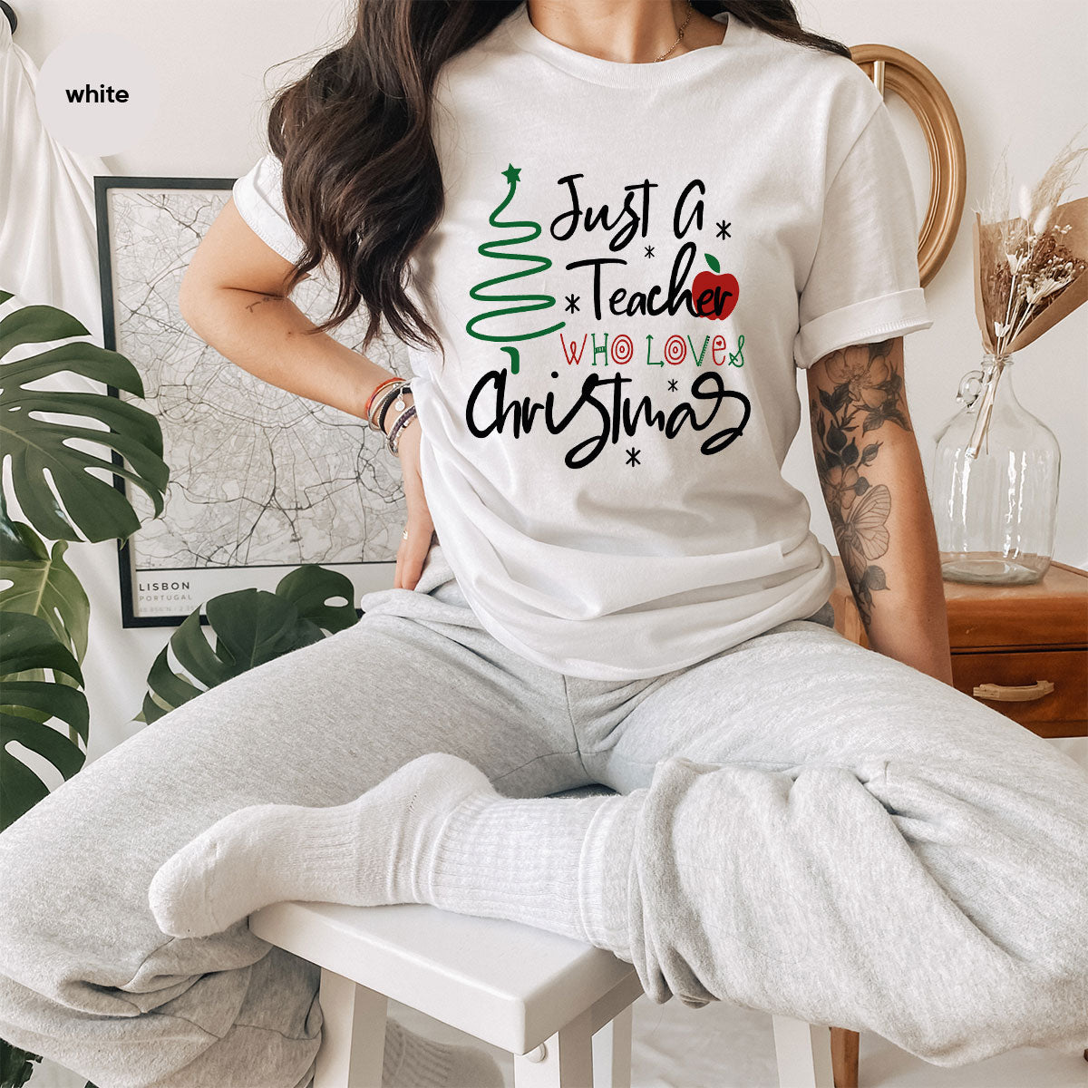 2023 Christmas Love Shirt, Just A Teach Who Loves Christmas Tee, Xmas 2023 Design T-Shirt