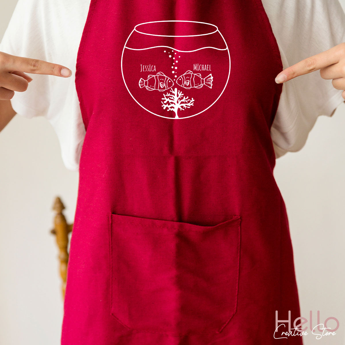 Fish Couple Shirt, Custom Name Shirt, Name on Couple Fish T-Shirt, Gift for Couples