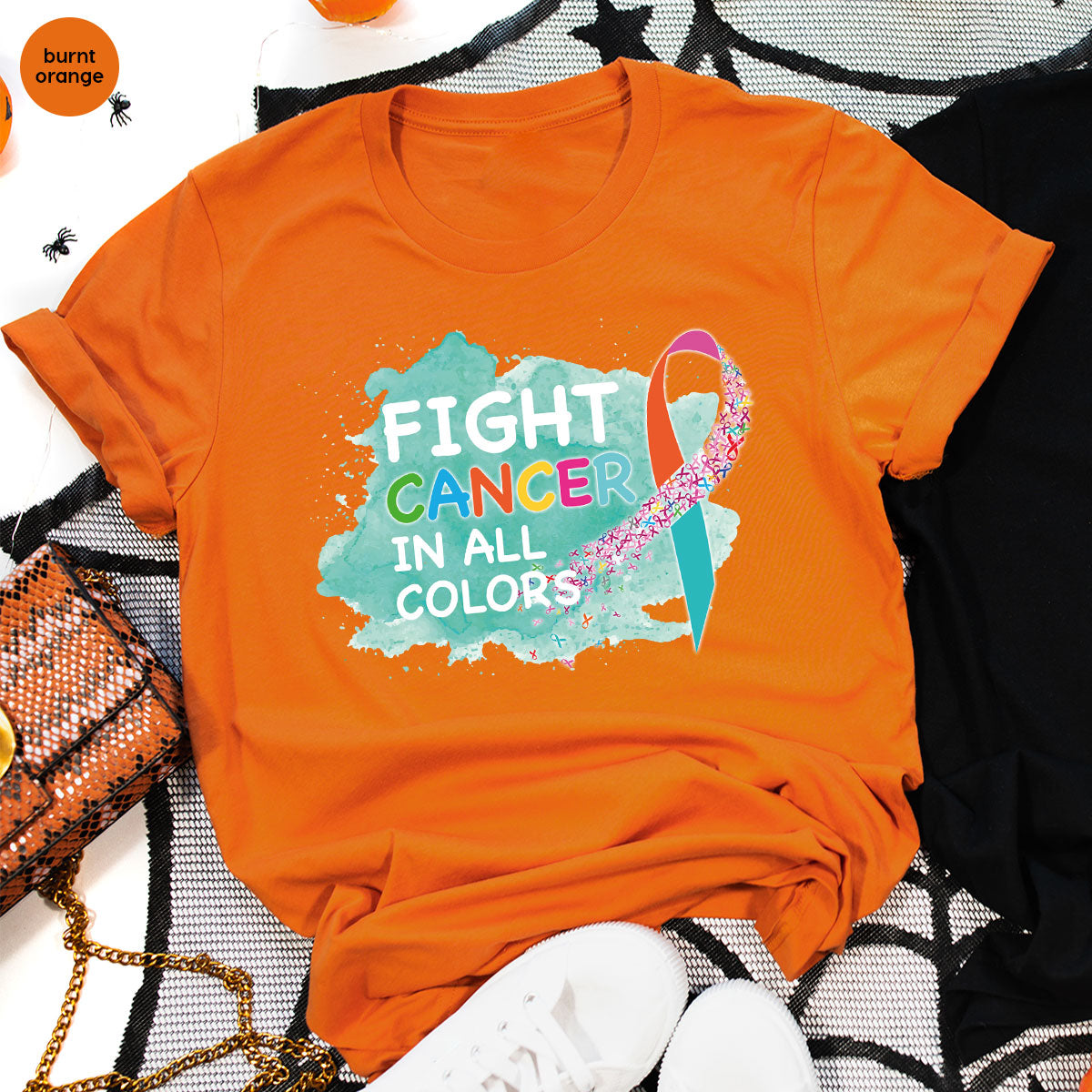 Fight Against Cancer Shirt, Cancer Warrior T-Shirt, Fight Cancer With All Colors Shirt