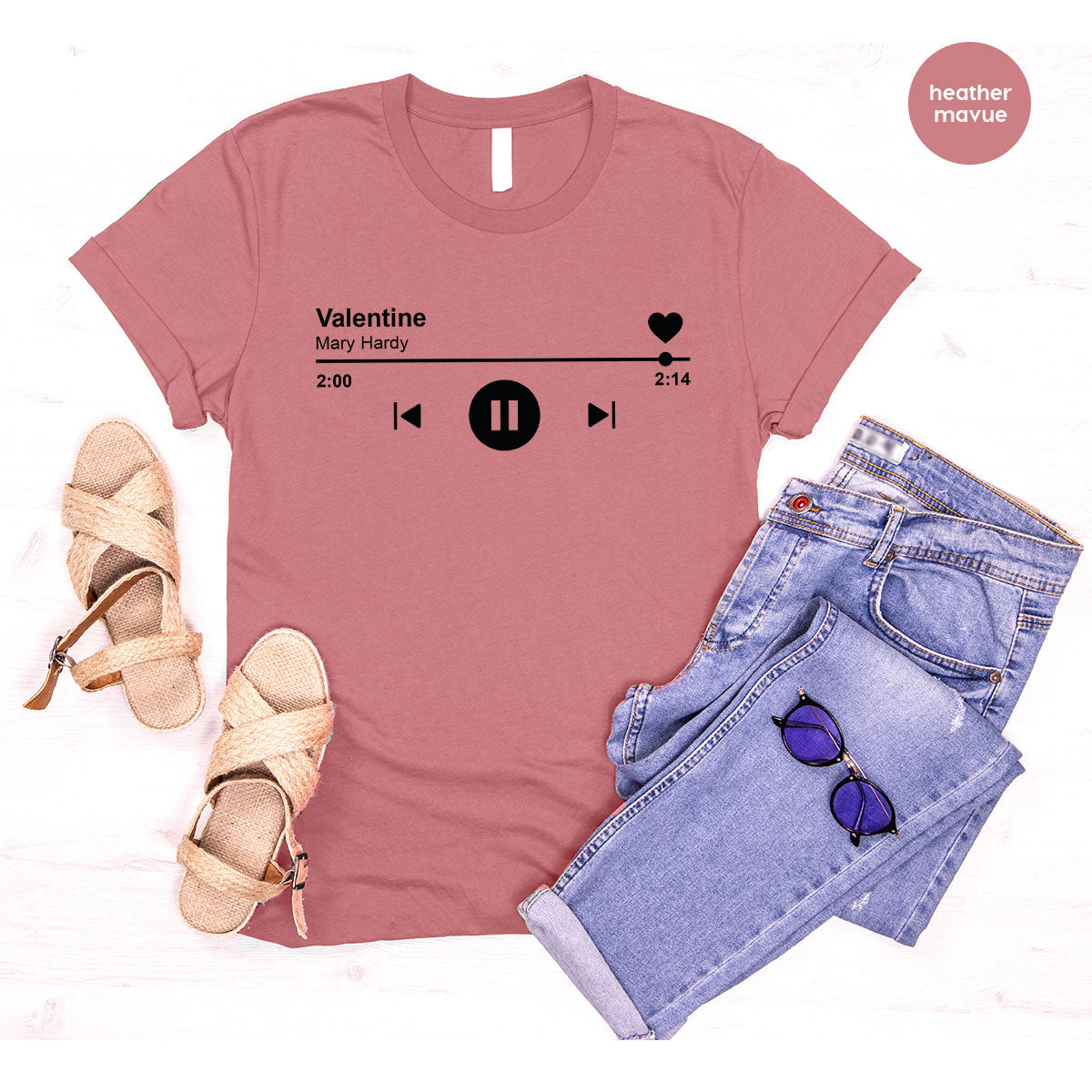 Valentine's Day Shirt, Play Music For Valentine's Shirt, Valentine's Day Playlist T-Shirt