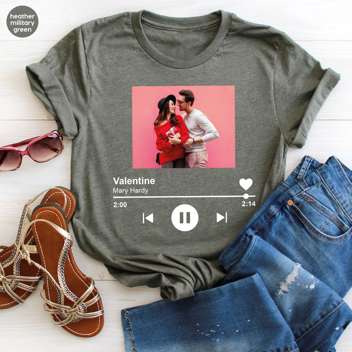 Custom Photo Valentine's Day Shirt, Personalized Valentine's Day Gift, Custom Photo Lover's Day Shirt