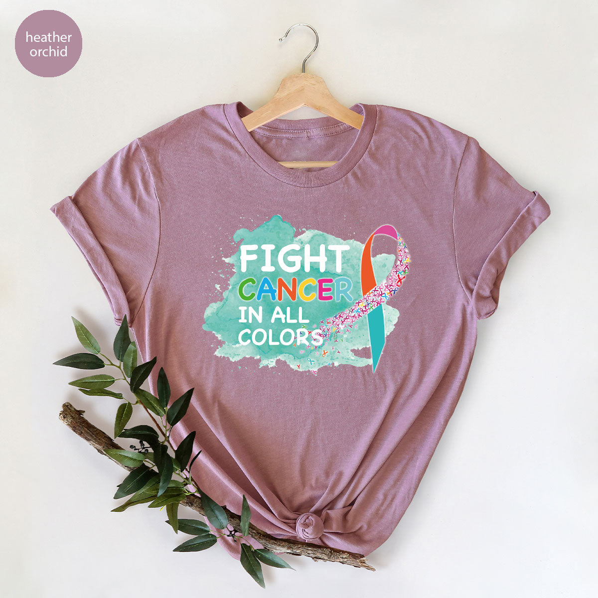 Fight Against Cancer Shirt, Cancer Warrior T-Shirt, Fight Cancer With All Colors Shirt