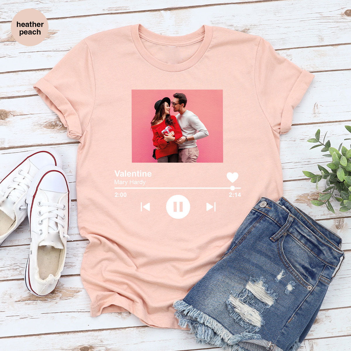 Custom Photo Valentine's Day Shirt, Personalized Valentine's Day Gift, Custom Photo Lover's Day Shirt