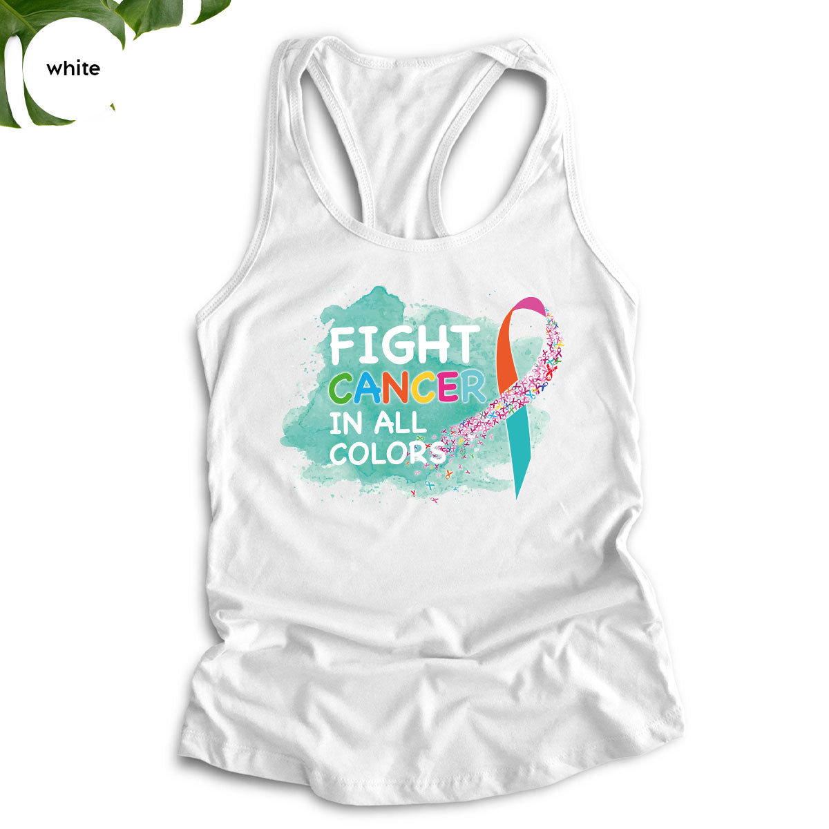 Fight Against Cancer Shirt, Cancer Warrior T-Shirt, Fight Cancer With All Colors Shirt