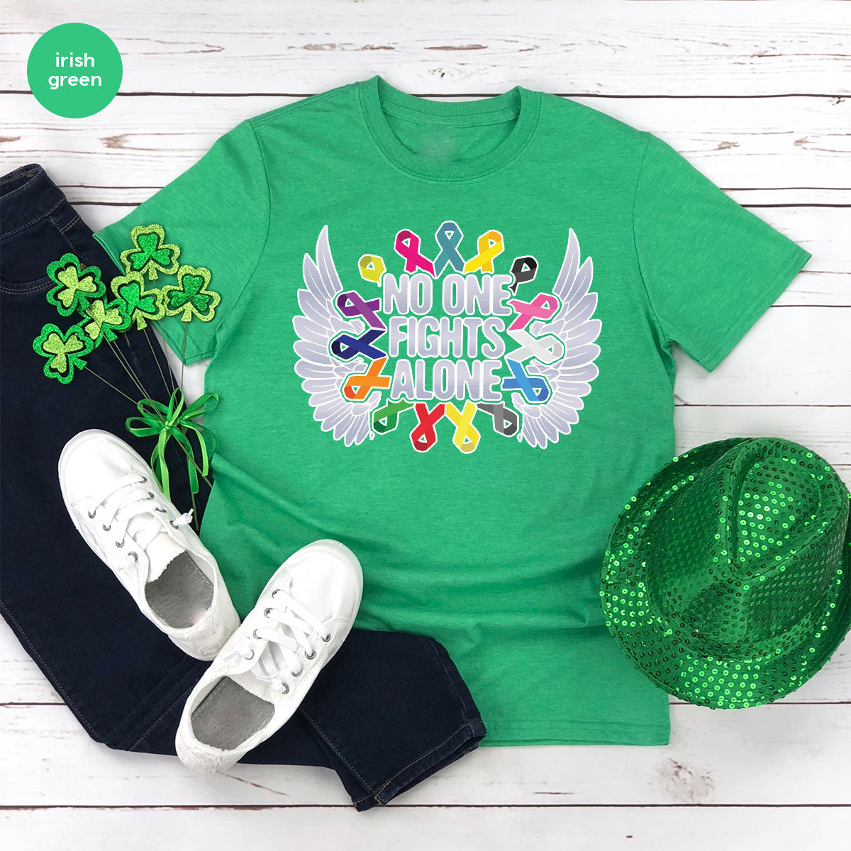 No One Fights Alone Shirt, Cancer Fighter T-Shirt, Cancer Warrior Tee