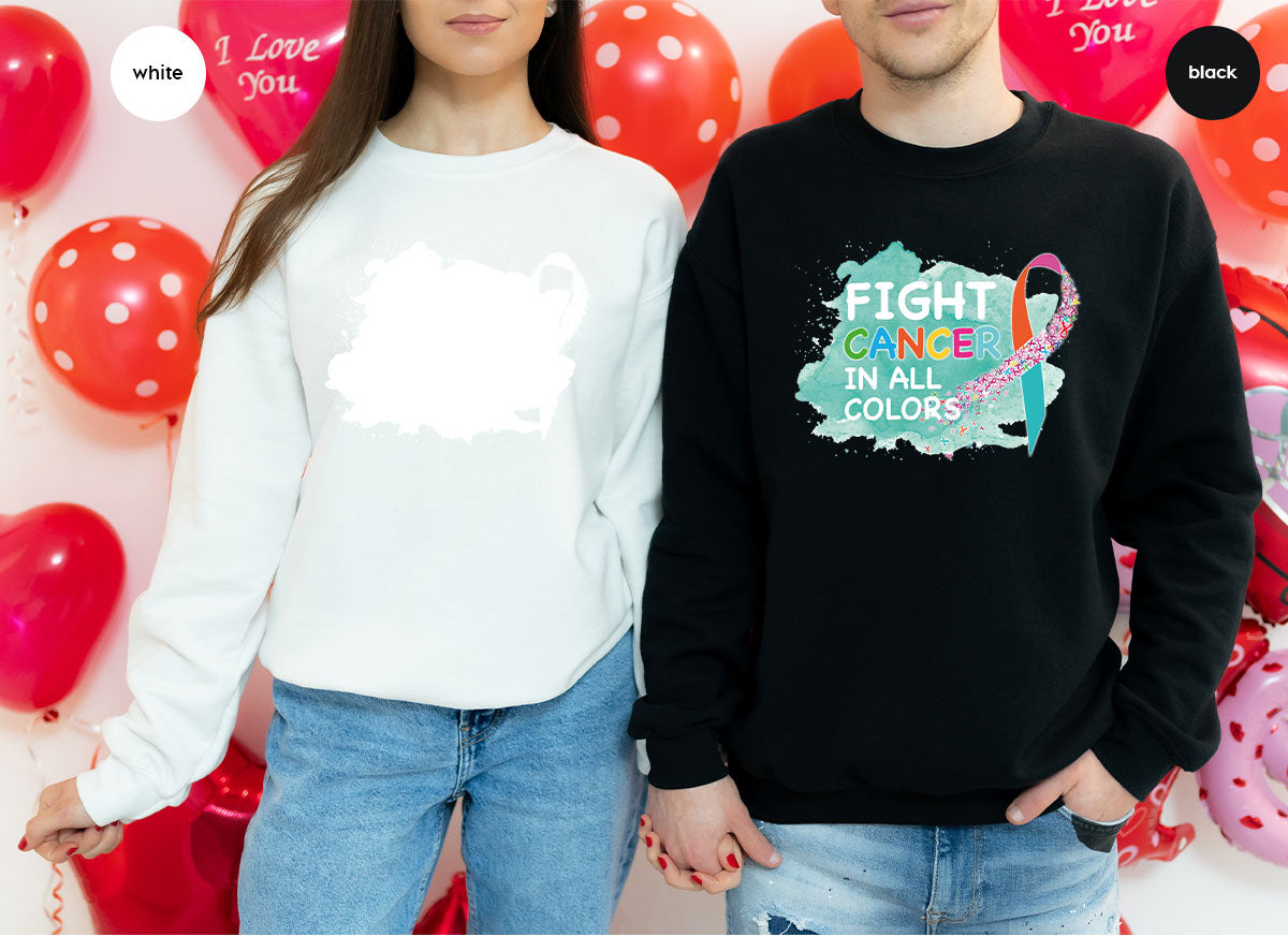 Fight Against Cancer Shirt, Cancer Warrior T-Shirt, Fight Cancer With All Colors Shirt