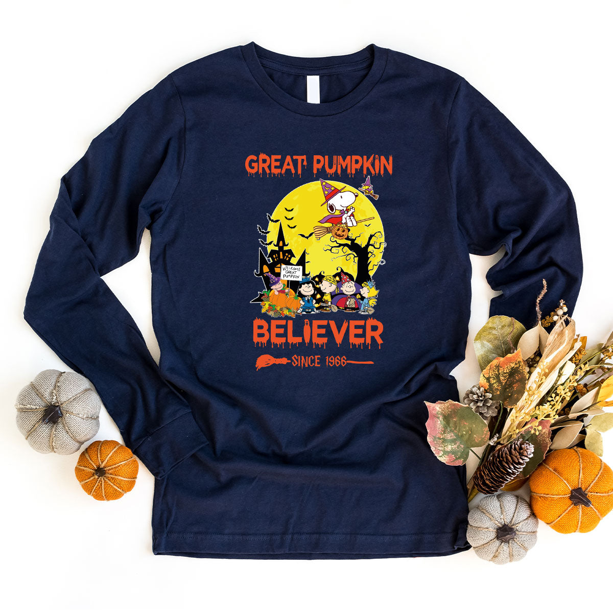 Halloween 2023 Hoodie, Halloween Sweatshirt, Great Pumpkin Believer Long Sleeve